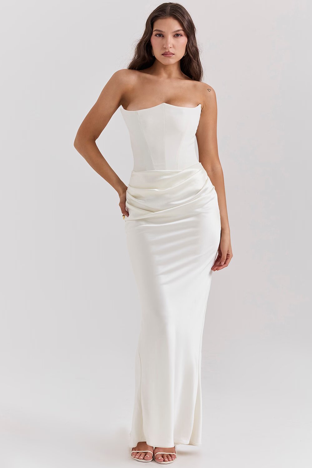 Rossana - Silk Strapless Maxi Dress by Ares Milano