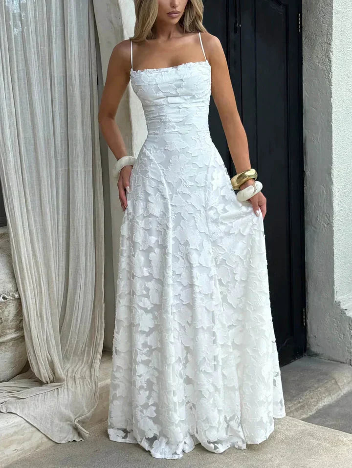 Marilena - Silk Maxi Dress Ruched Bodice by Ares Milano