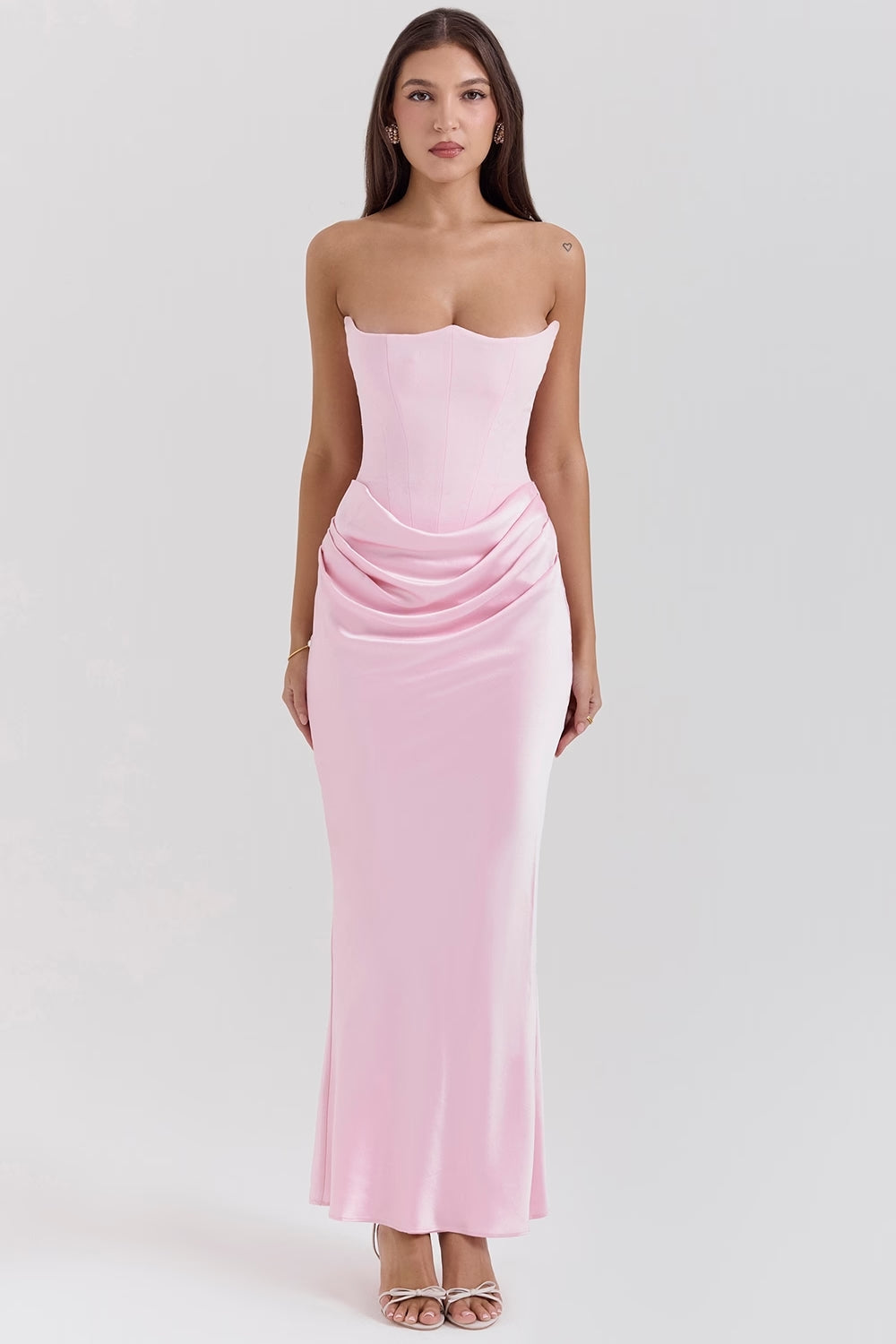 Rossana - Silk Strapless Maxi Dress by Ares Milano