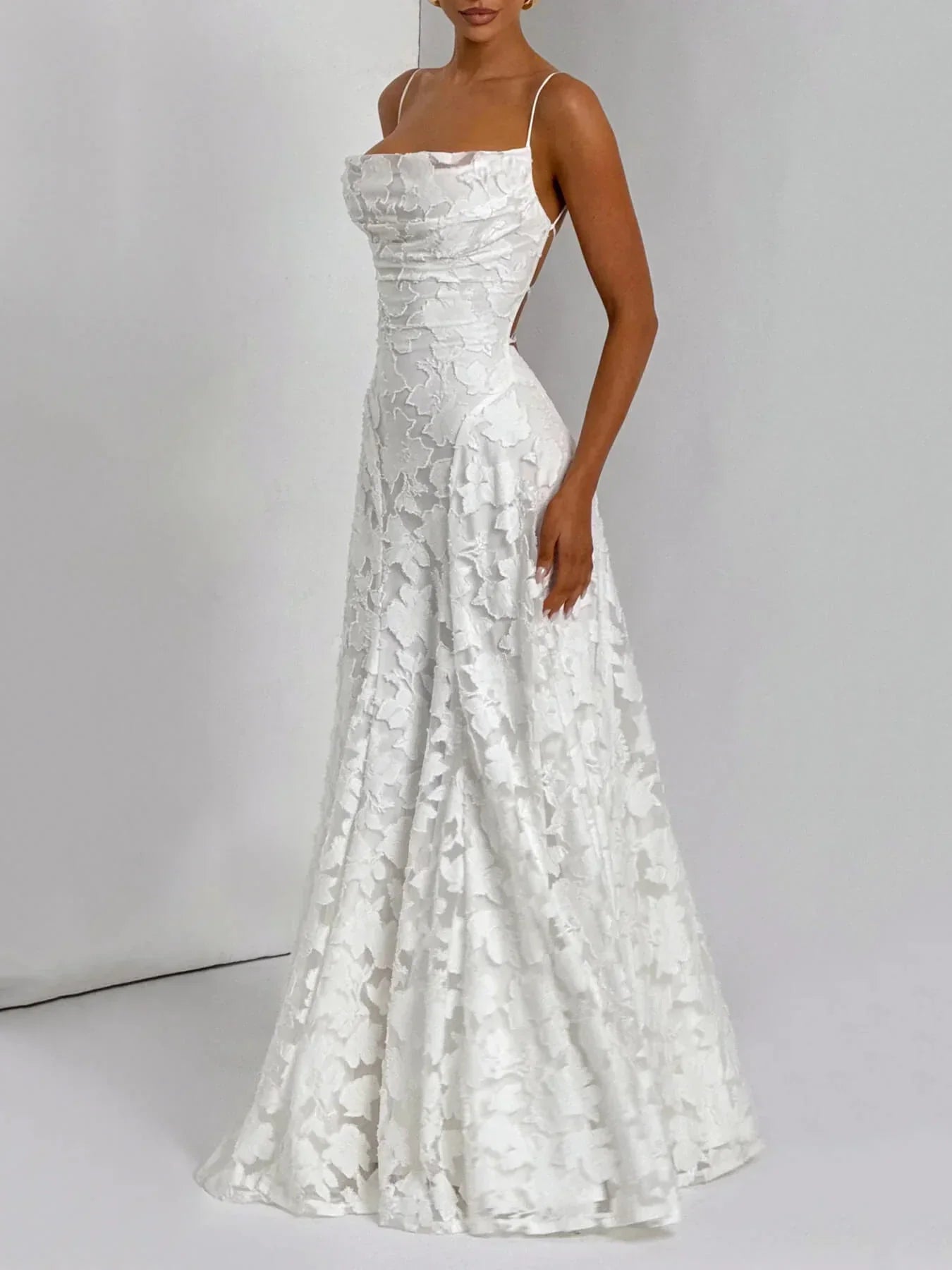 Marilena - Silk Maxi Dress Ruched Bodice by Ares Milano