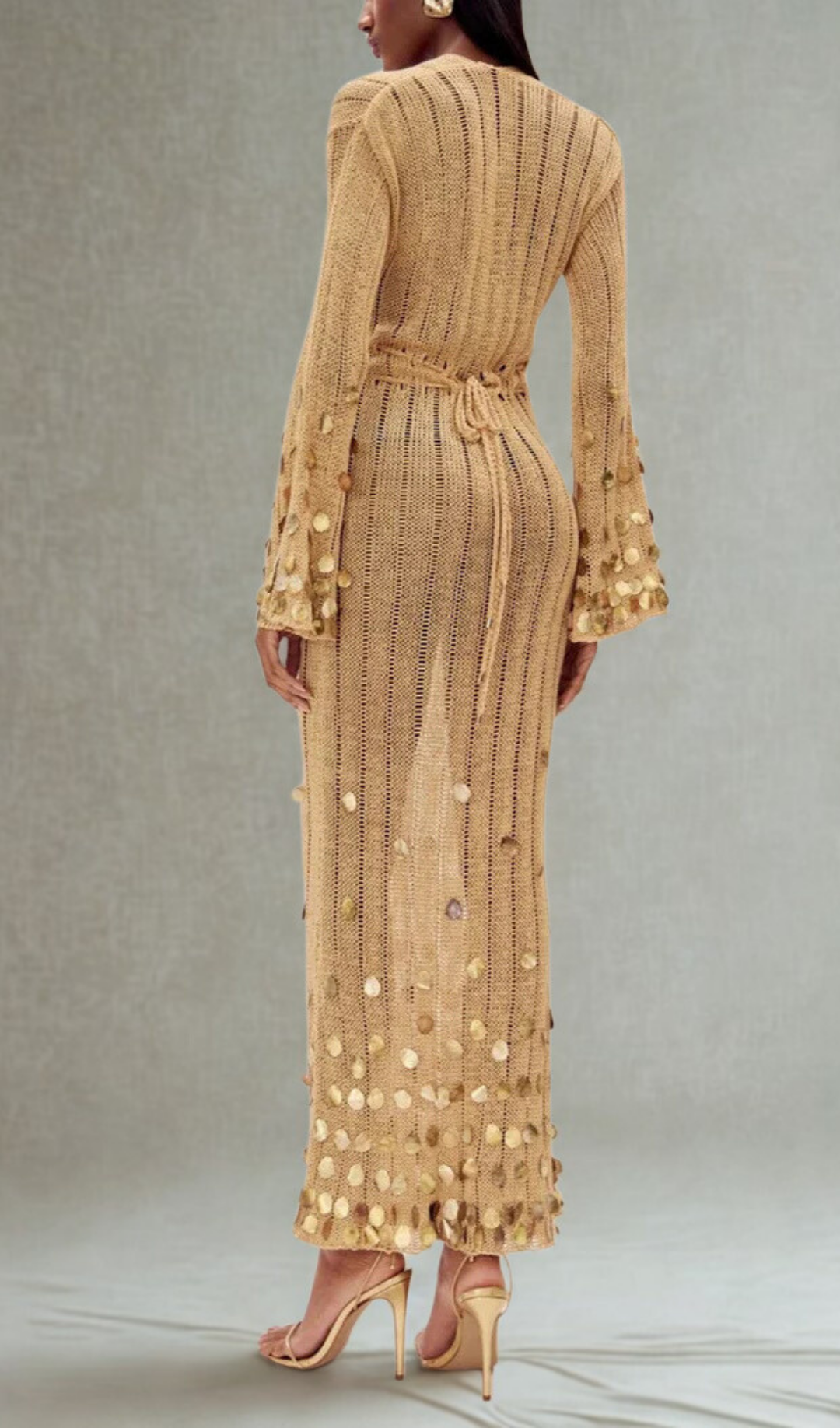 Lisa - Gold Maxi Dress by Ares Milano