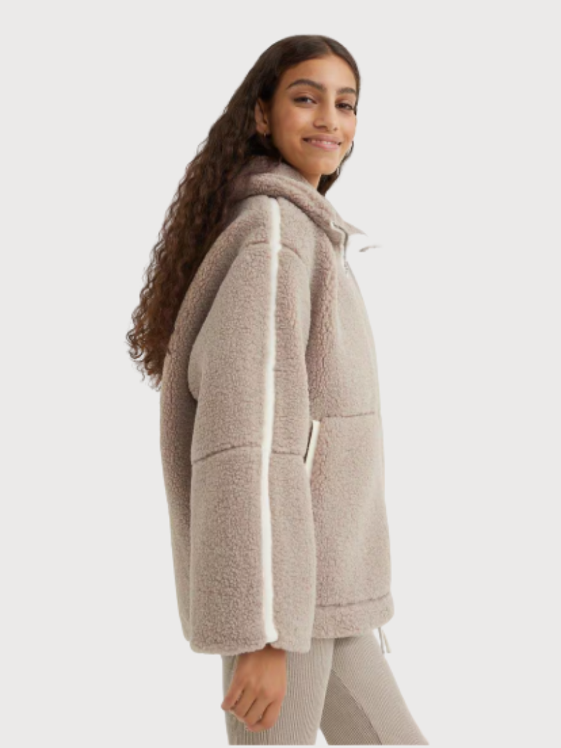 Ambrosia - Cozy Soft Sherpa Lined Coat by Ares Milano