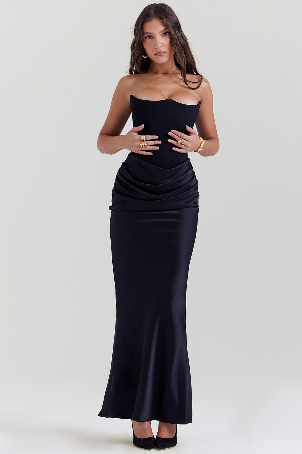 Rossana - Silk Strapless Maxi Dress