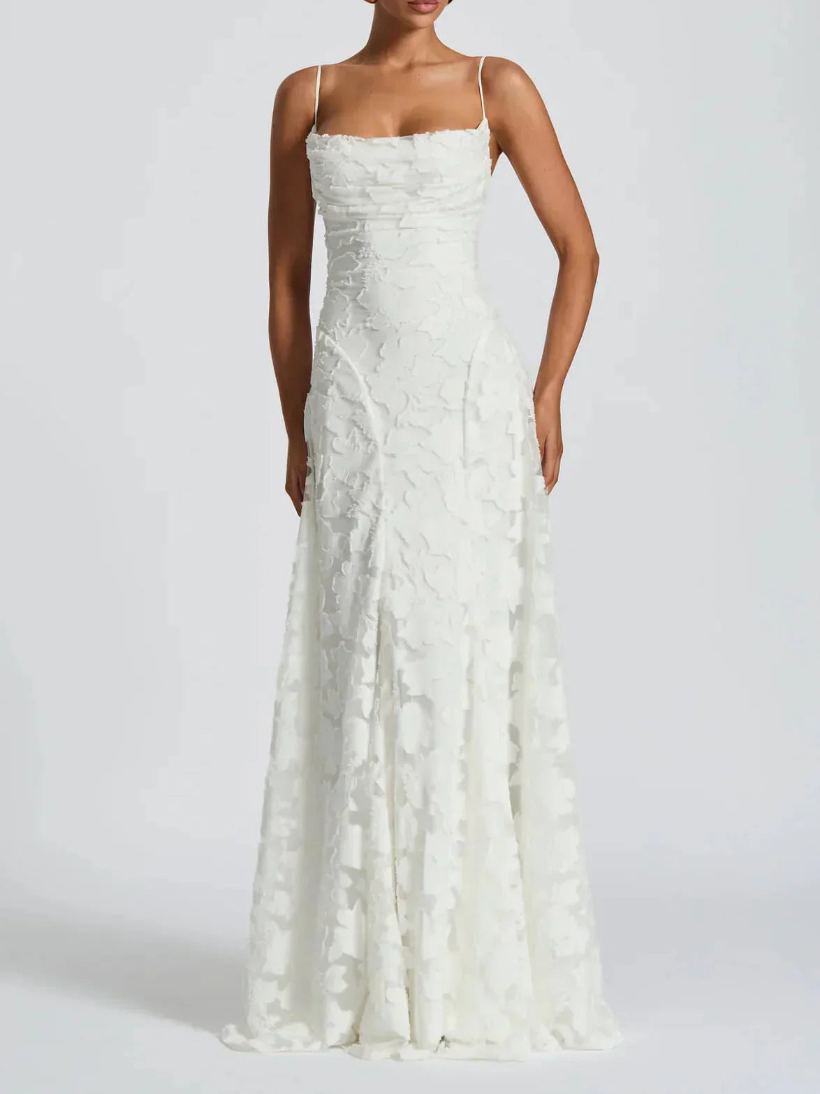 Marilena - Silk Maxi Dress Ruched Bodice by Ares Milano