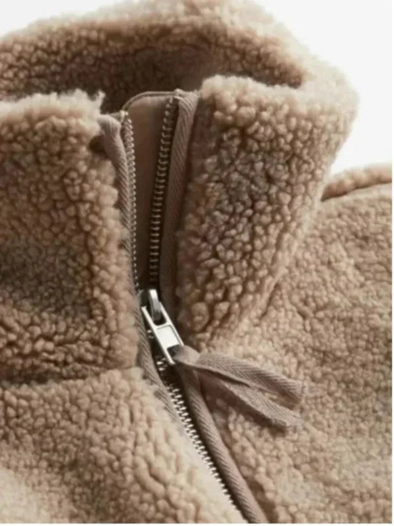 Ambrosia - Cozy Soft Sherpa Lined Coat by Ares Milano