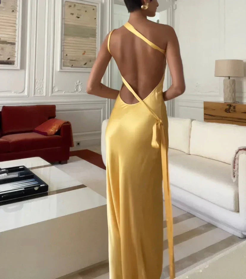 Norina - Orelina Satin Maxi Dress by Ares Milano