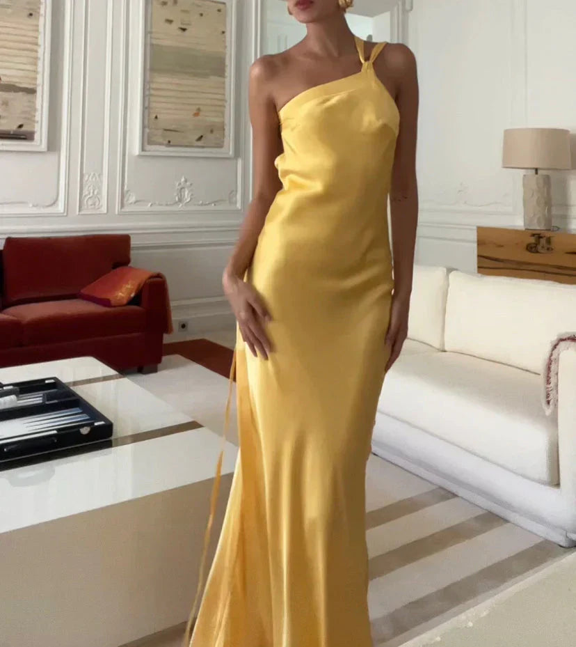 Norina - Orelina Satin Maxi Dress by Ares Milano