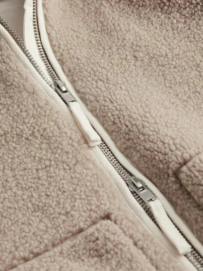 Ambrosia - Cozy Soft Sherpa Lined Coat by Ares Milano