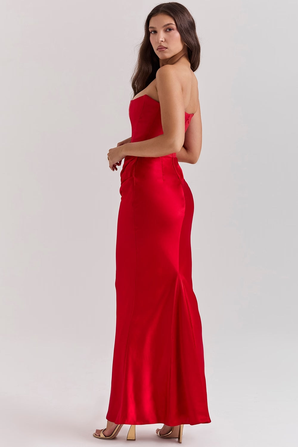 Rossana - Silk Strapless Maxi Dress by Ares Milano