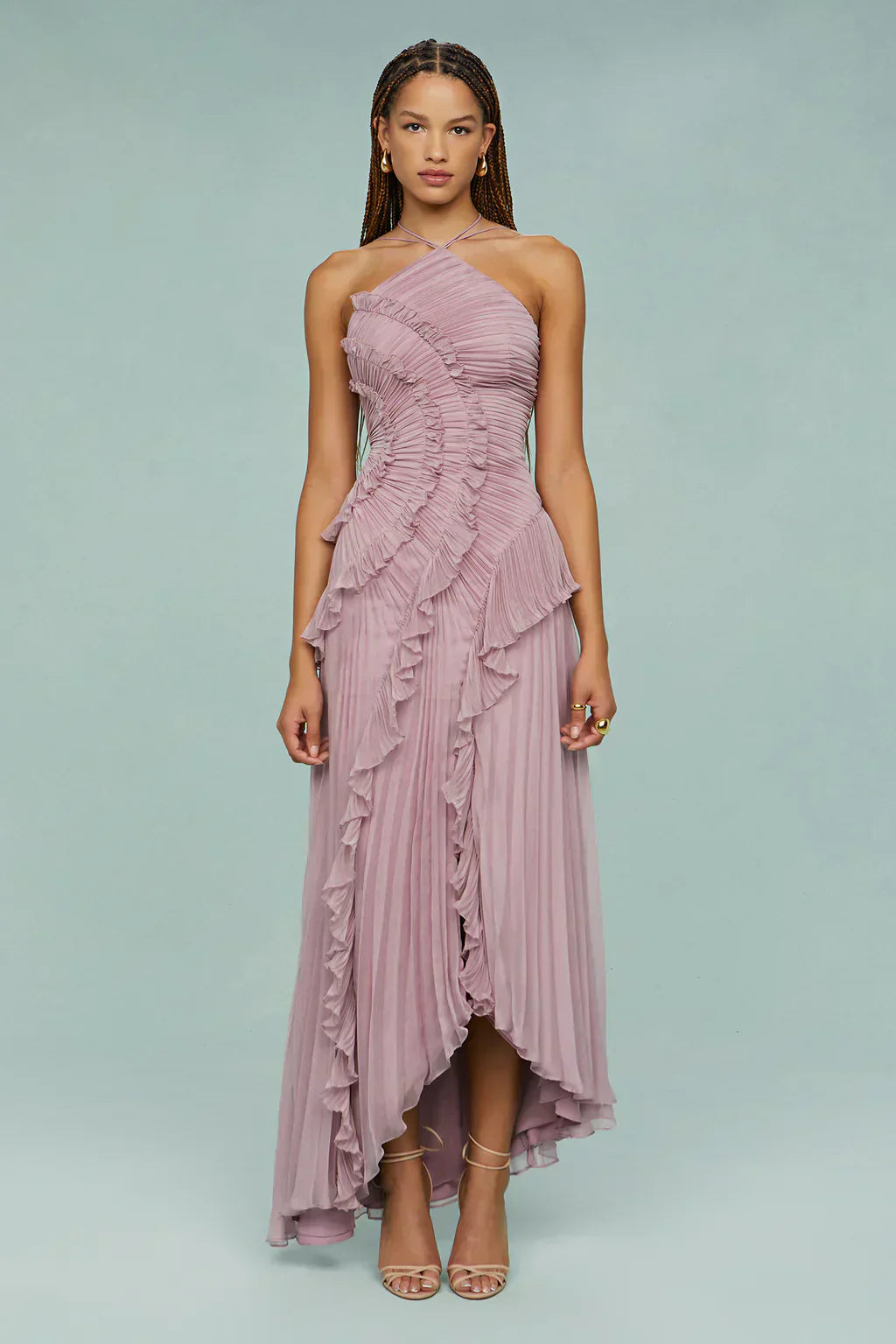 Giulia - Halter Neck Maxi Dress Lilac by Ares Milano