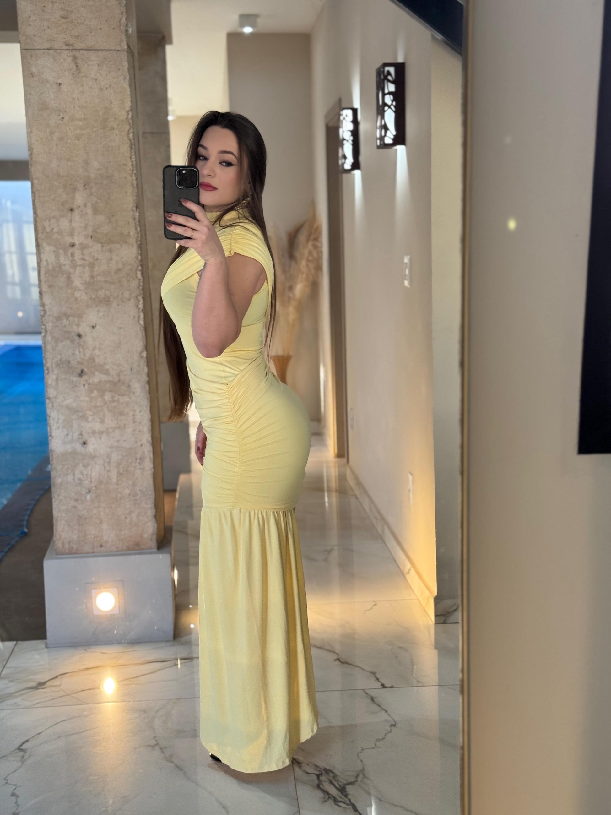 Raffaella - Uvelia Ultra Ruched Dress by Ares Milano