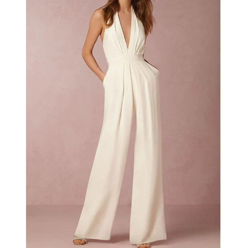Sonia - Verona V-Neck Jumpsuit by Ares Milano