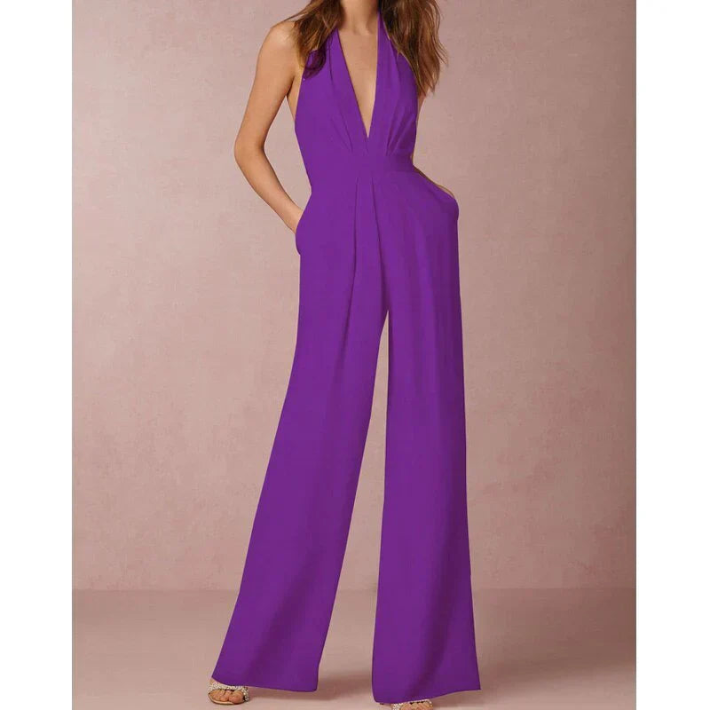 Sonia - Verona V-Neck Jumpsuit by Ares Milano