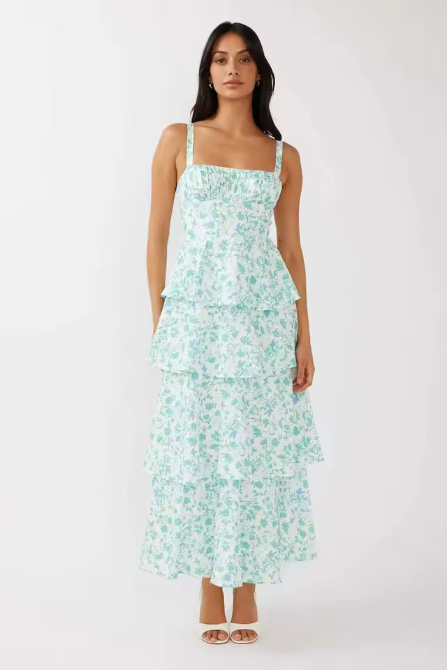Rachele - Floral Maxi Dress Silk by Ares Milano