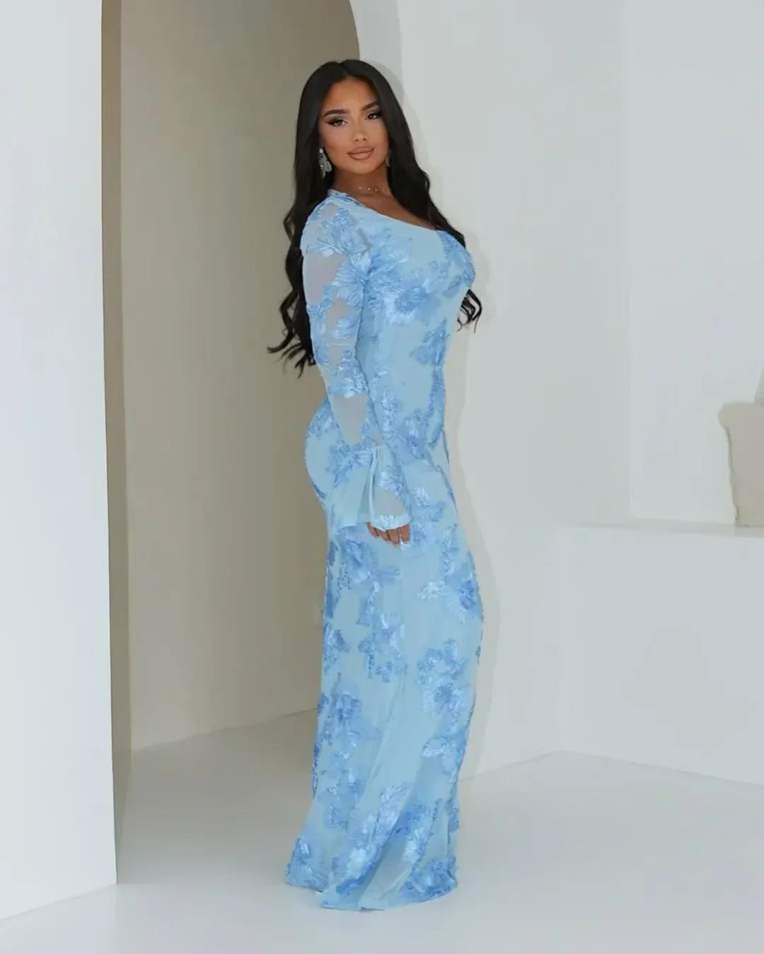 Natalina - Pastel Florals Maxi Chiffon by Ares Milano