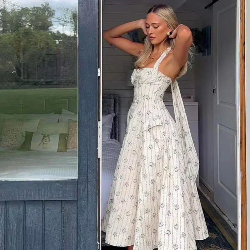 Rosaria - Cotton Floral Ruched Midi by Ares Milano