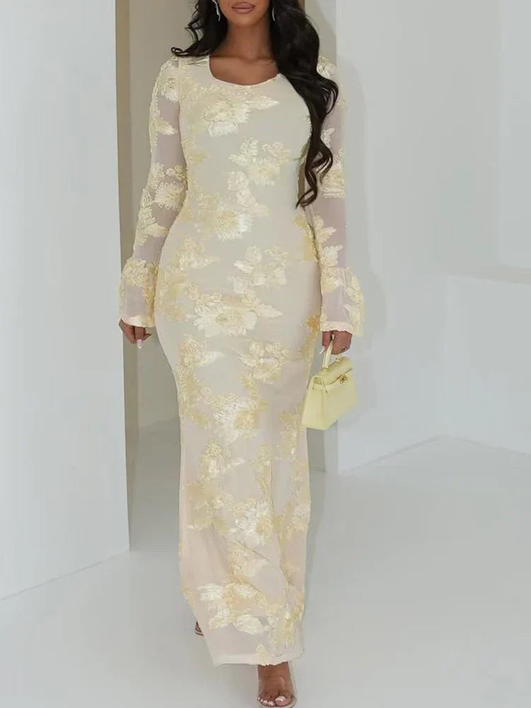 Natalina - Pastel Florals Maxi Chiffon by Ares Milano