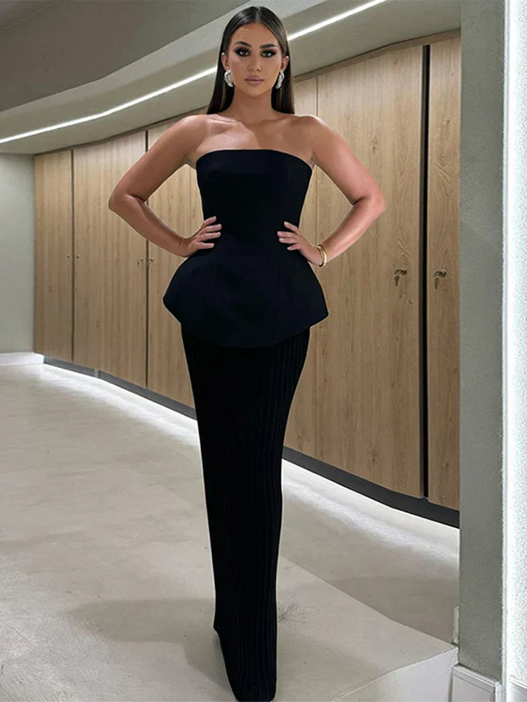 Lilla - Lemon Strapless Maxi by Ares Milano