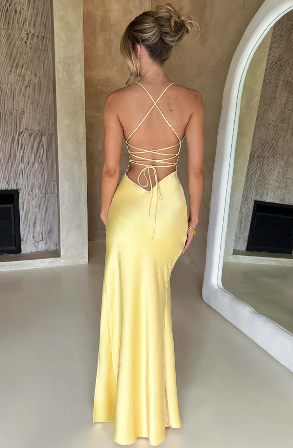 Ivonne - Satin Maxi Dress by Ares Milano