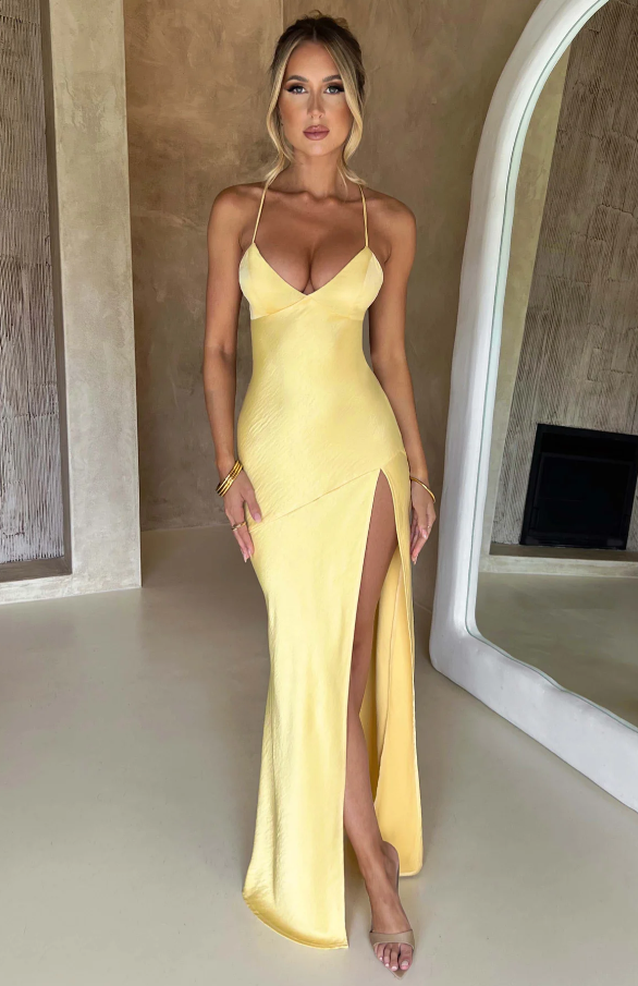 Ivonne - Satin Maxi Dress by Ares Milano
