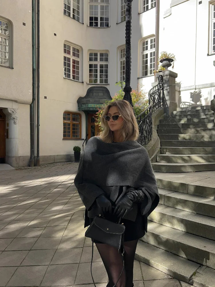 Agostina - Wool Cape Coat by Ares Milano