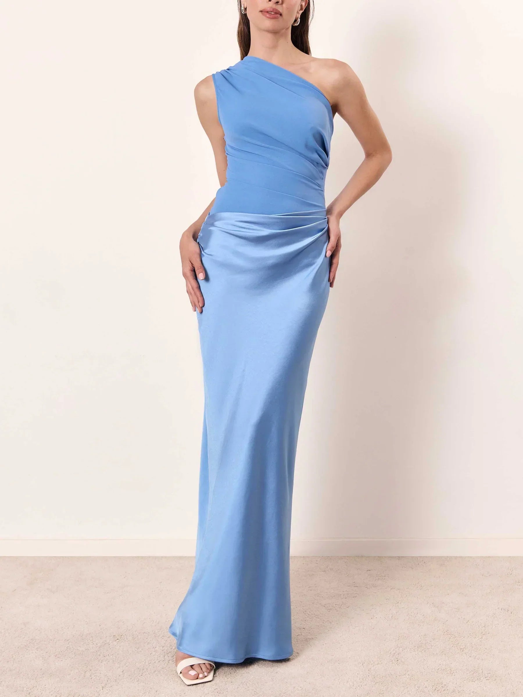Nidia - Satin Maxi Dress by Ares Milano