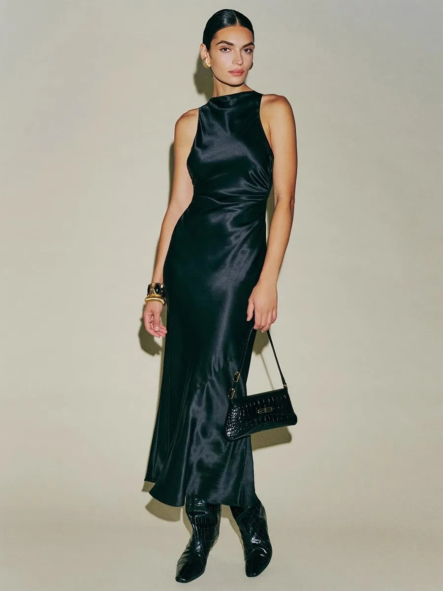 Irma - Satin Maxi Dress by Ares Milano