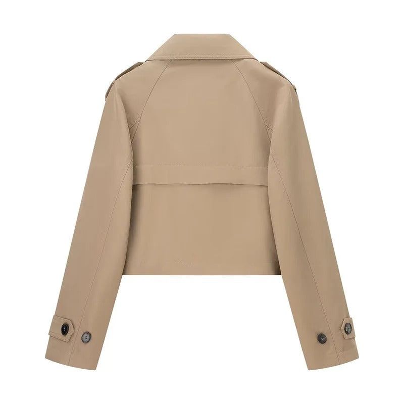 Anatolia - Wool Cropped Trench Coat Fit by Ares Milano