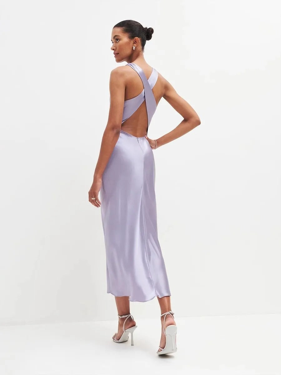 Irma - Satin Maxi Dress by Ares Milano