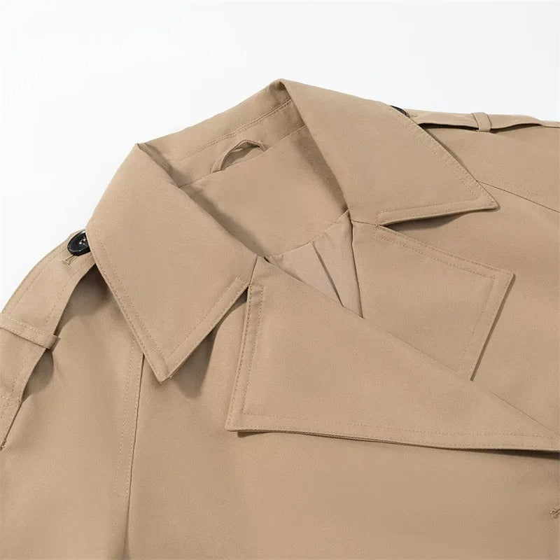 Anatolia - Wool Cropped Trench Coat Fit by Ares Milano