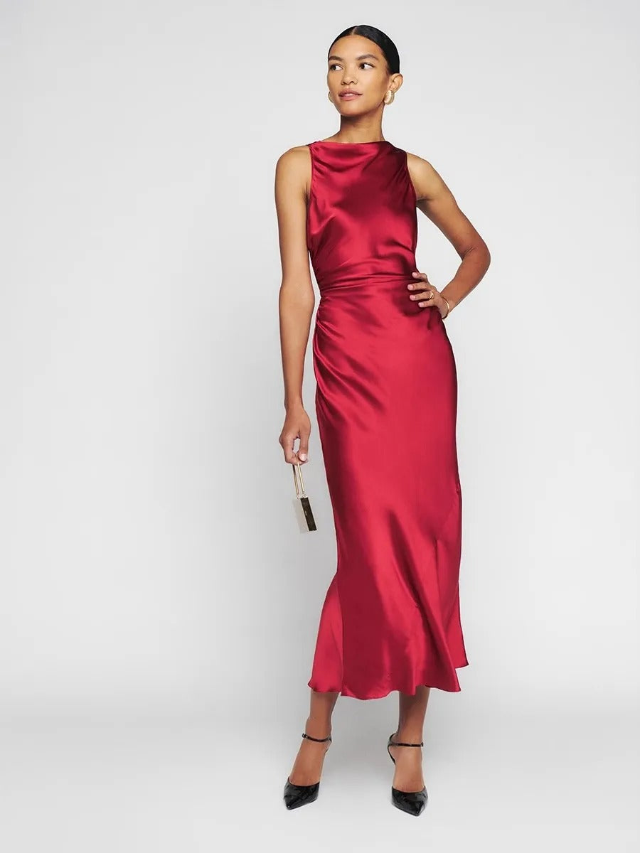 Irma - Satin Maxi Dress by Ares Milano