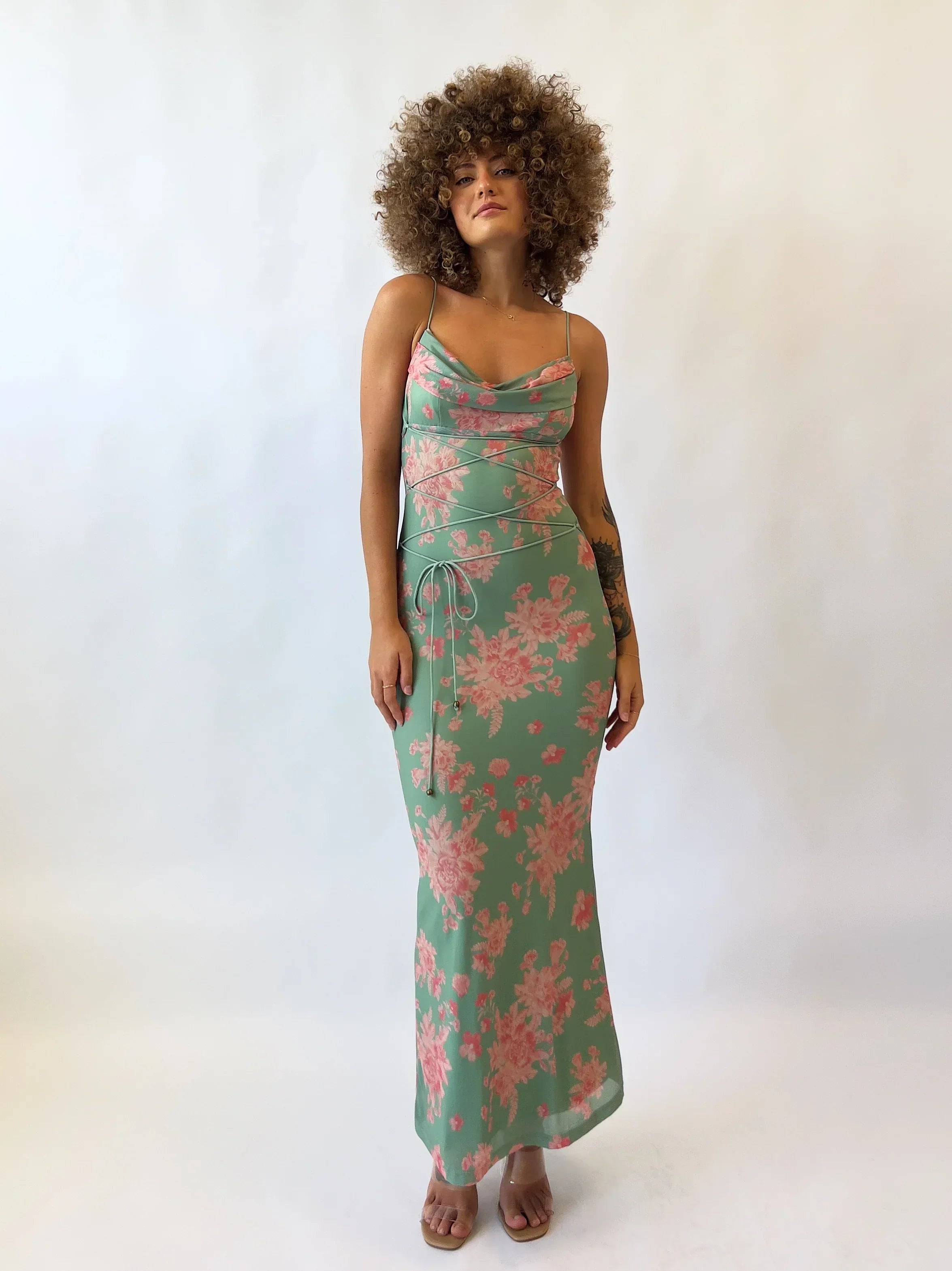 Maura - Botanical Print Maxi Dress by Ares Milano