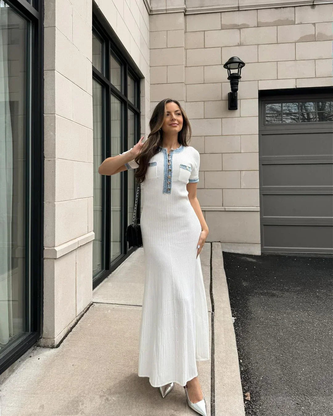 Loreta - Knit Maxi Dress by Ares Milano