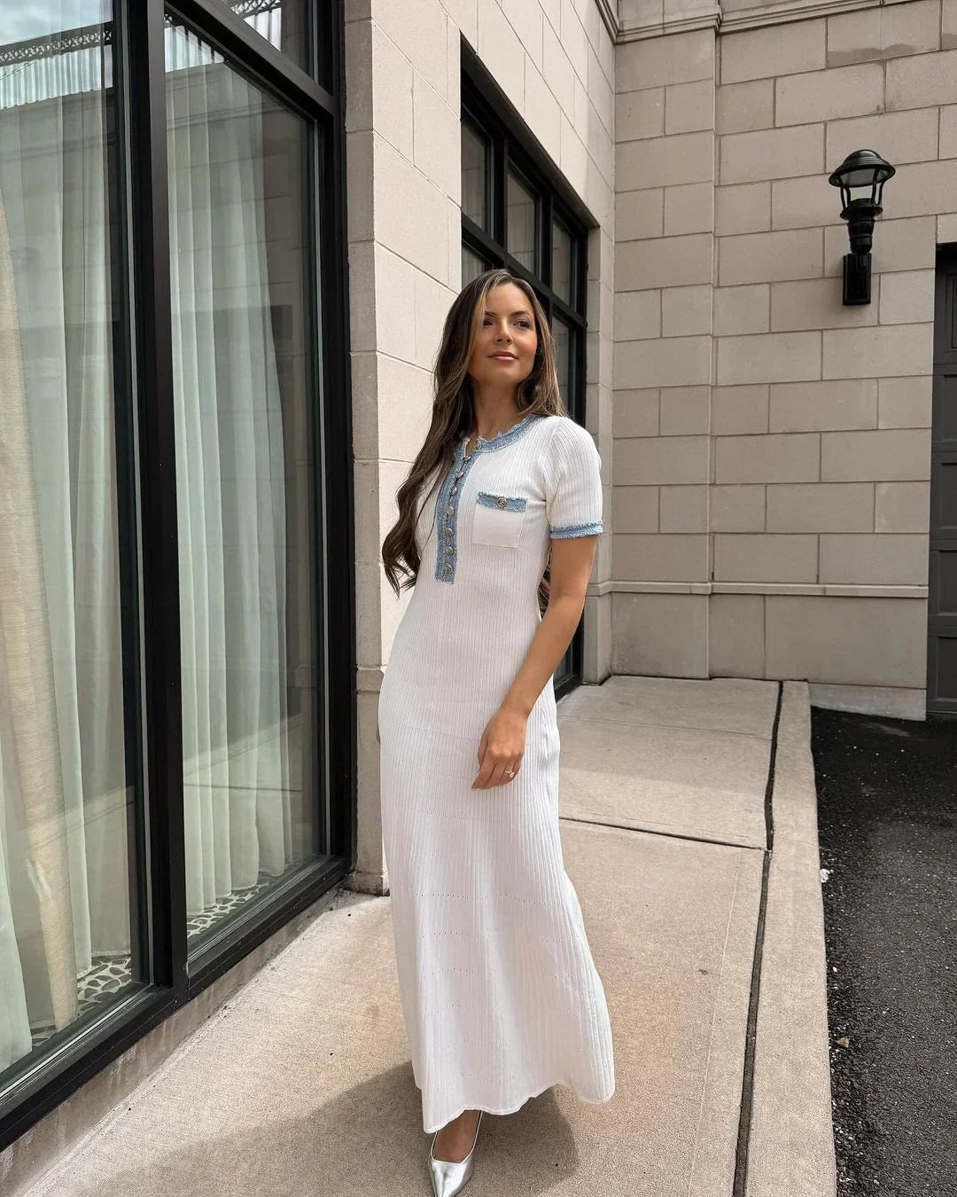 Loreta - Knit Maxi Dress by Ares Milano