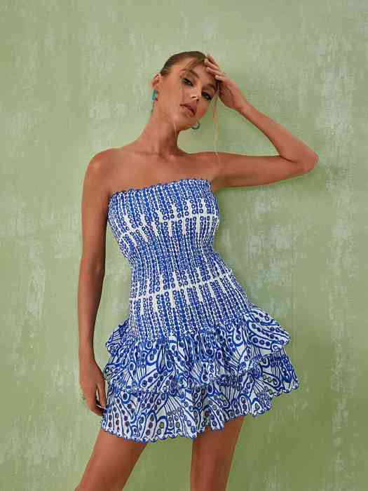 Mariuccia - Coastal Strapless Dress by Ares Milano