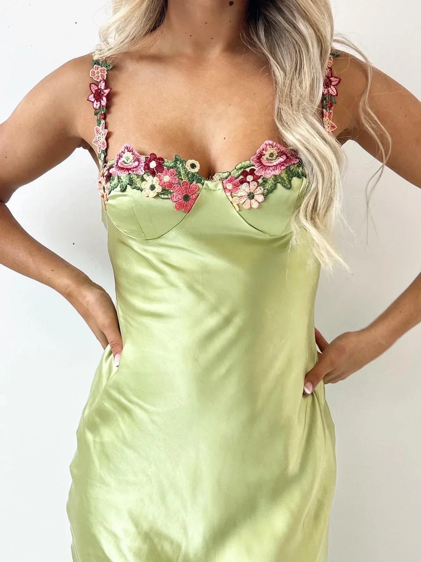 Morena - Satin Maxi Dress by Ares Milano