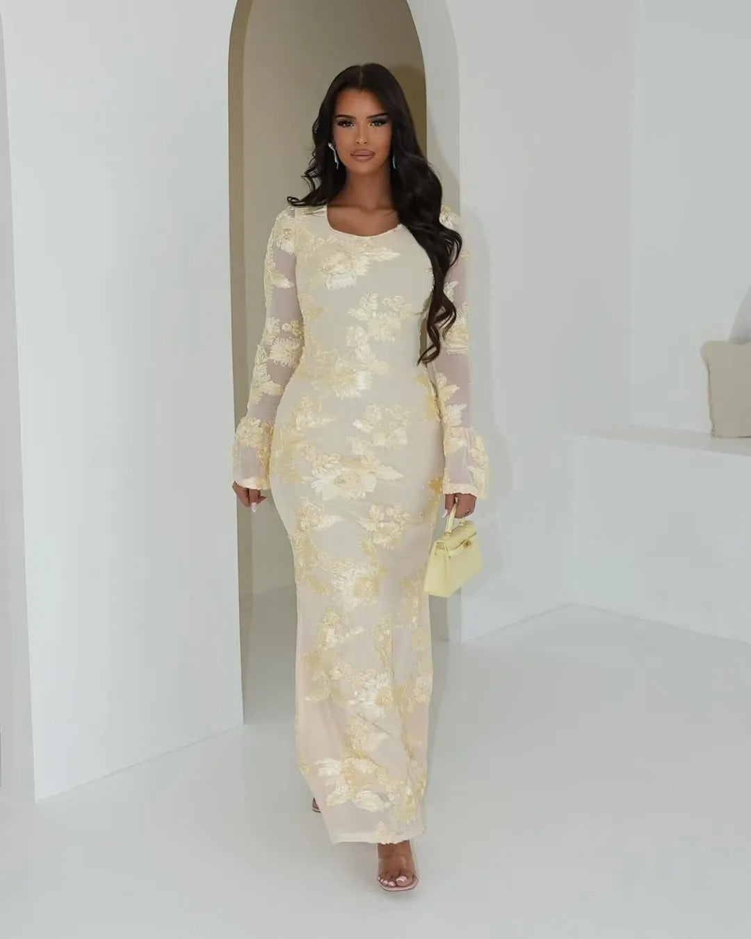 Natalina - Pastel Florals Maxi Chiffon by Ares Milano